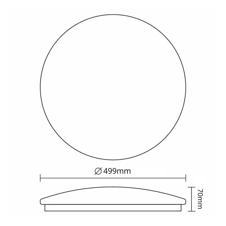 LED Pritemdomas lubinis šviestuvas OPAL LED/48W/230V 3000-6500K diametras 49,9 cm + nuotolinio valdymo pultas