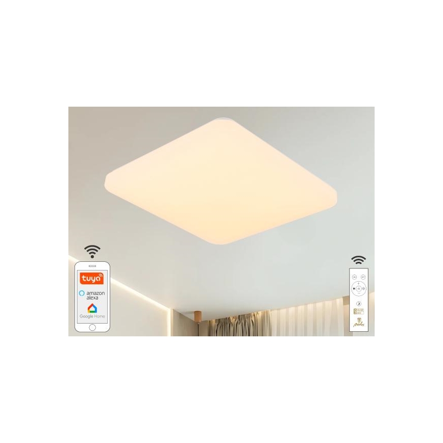 LED Pritemdomas lubinis šviestuvas OPAL LED/48W/230V 2700-6500K Wi-Fi Tuya balta + nuotolinio valdymo pultas