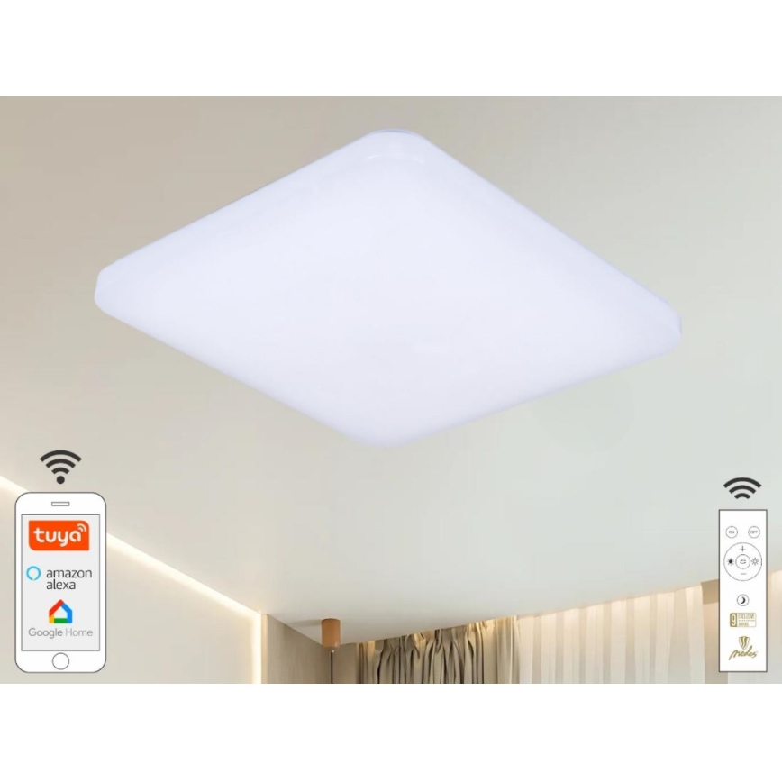 LED Pritemdomas lubinis šviestuvas OPAL LED/48W/230V 2700-6500K Wi-Fi Tuya balta + nuotolinio valdymo pultas