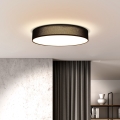 LED Pritemdomas lubinis šviestuvas PENLEY LED/48W/230V 3000-6500K diametras 40 cm juoda + nuotolinio valdymo pultas