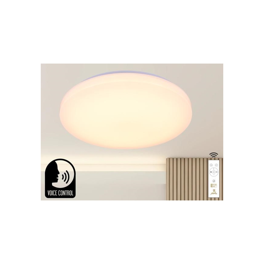 LED Pritemdomas lubinis šviestuvas su valdymu balsu OPAL LED/48W/230V 2700-6500K balta + nuotolinio valdymo pultas