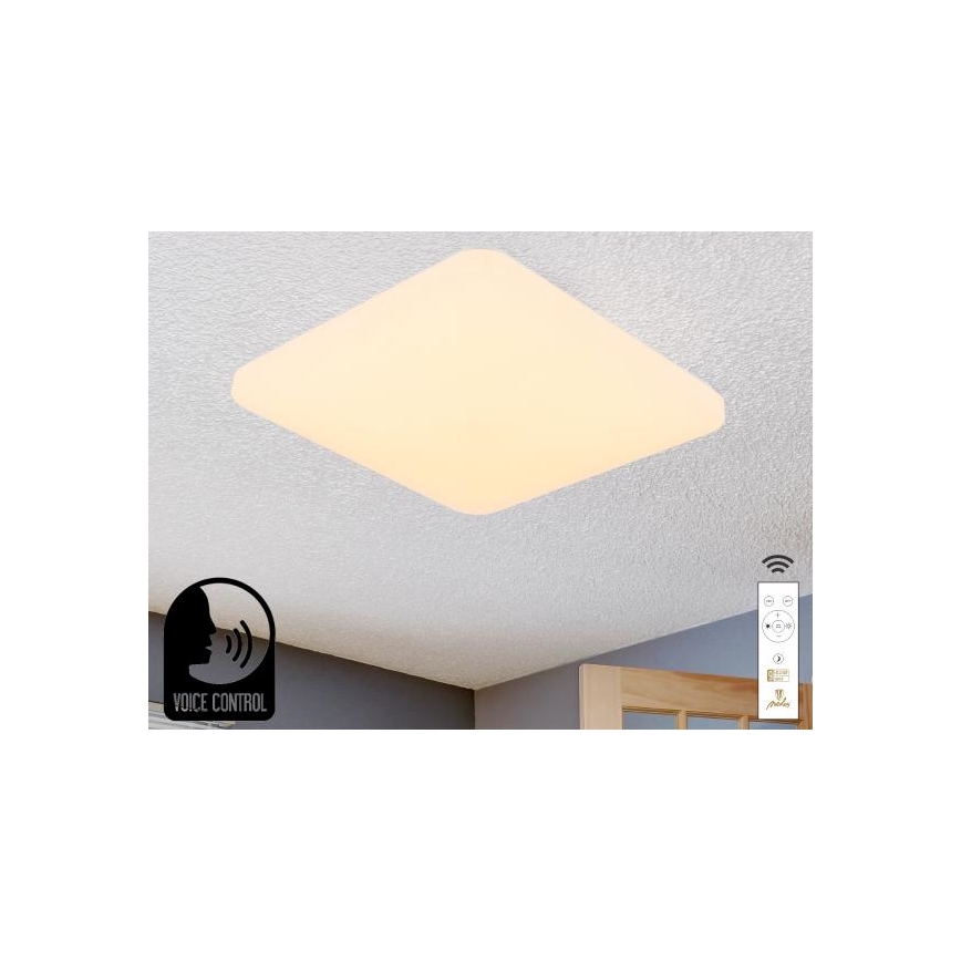 LED Pritemdomas lubinis šviestuvas su valdymu balsu OPAL LED/48W/230V 2700-6500K balta + nuotolinio valdymo pultas