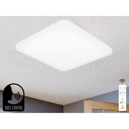LED Pritemdomas lubinis šviestuvas su valdymu balsu OPAL LED/48W/230V 2700-6500K balta + nuotolinio valdymo pultas