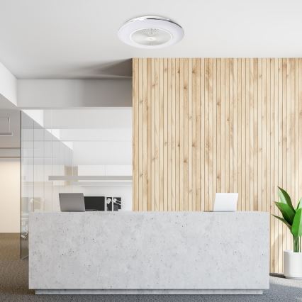 LED Pritemdomas lubinis šviestuvas su ventiliatoriumi ARIA LED/38W/230V 3000-6000K baltas + valdymo pultas