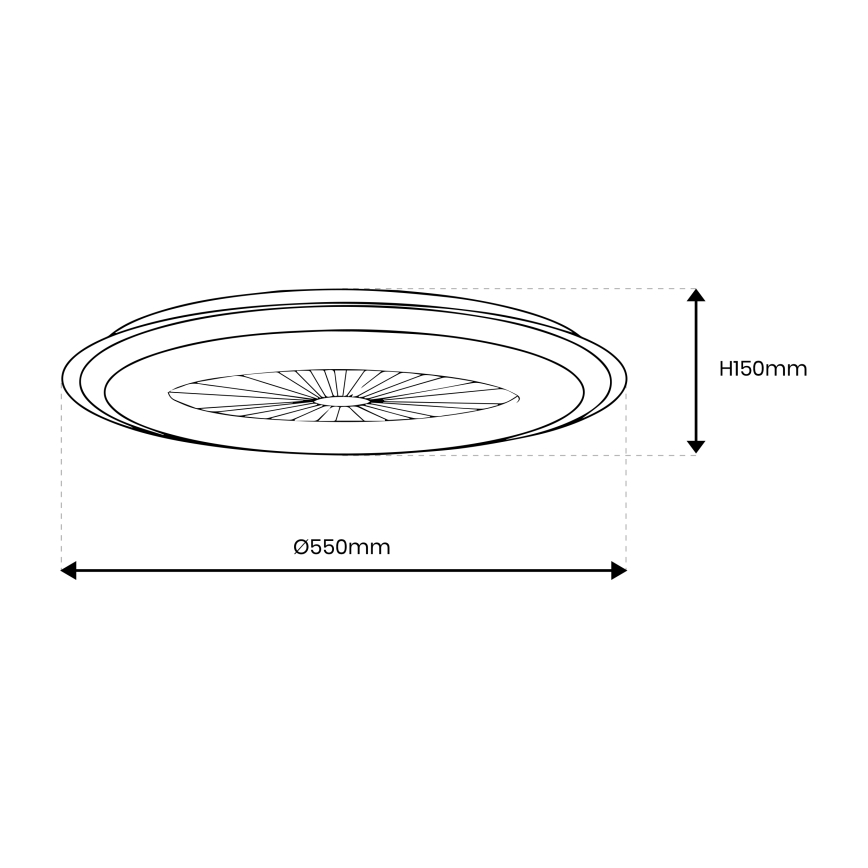 LED Pritemdomas lubinis šviestuvas su ventiliatoriumi ARIA LED/38W/230V 3000-6000K baltas + valdymo pultas