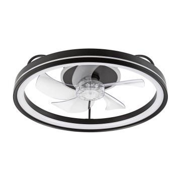 LED Pritemdomas lubinis šviestuvas su ventiliatoriumi FARGO LED/37W/230V juoda + nuotolinio valdymo pultas