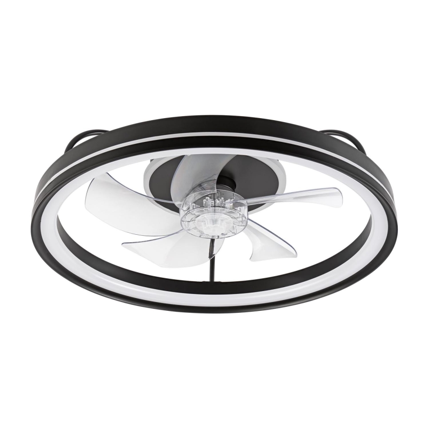 LED Pritemdomas lubinis šviestuvas su ventiliatoriumi FARGO LED/37W/230V juoda + nuotolinio valdymo pultas