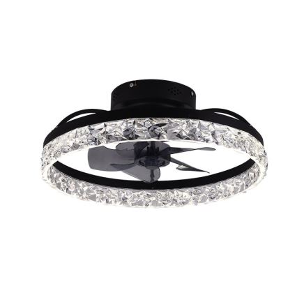 LED Pritemdomas lubinis šviestuvas su ventiliatoriumi LED/35W/230V 3000-6500K juoda + nuotolinio valdymo pultas