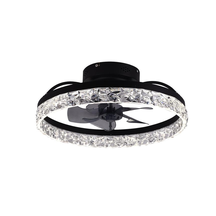 LED Pritemdomas lubinis šviestuvas su ventiliatoriumi LED/35W/230V 3000-6500K juoda + nuotolinio valdymo pultas