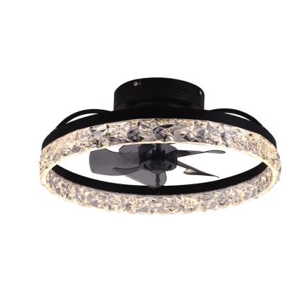 LED Pritemdomas lubinis šviestuvas su ventiliatoriumi LED/35W/230V 3000-6500K juoda + nuotolinio valdymo pultas