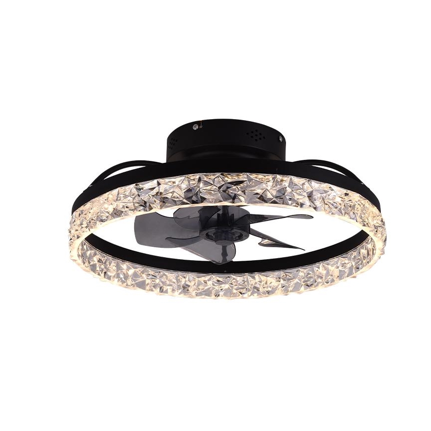 LED Pritemdomas lubinis šviestuvas su ventiliatoriumi LED/35W/230V 3000-6500K juoda + nuotolinio valdymo pultas