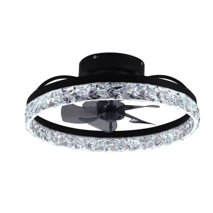 LED Pritemdomas lubinis šviestuvas su ventiliatoriumi LED/35W/230V 3000-6500K juoda + nuotolinio valdymo pultas