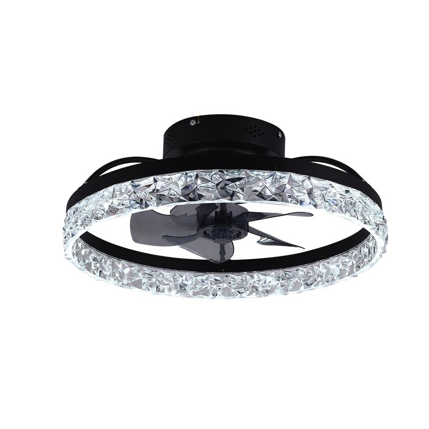 LED Pritemdomas lubinis šviestuvas su ventiliatoriumi LED/35W/230V 3000-6500K juoda + nuotolinio valdymo pultas