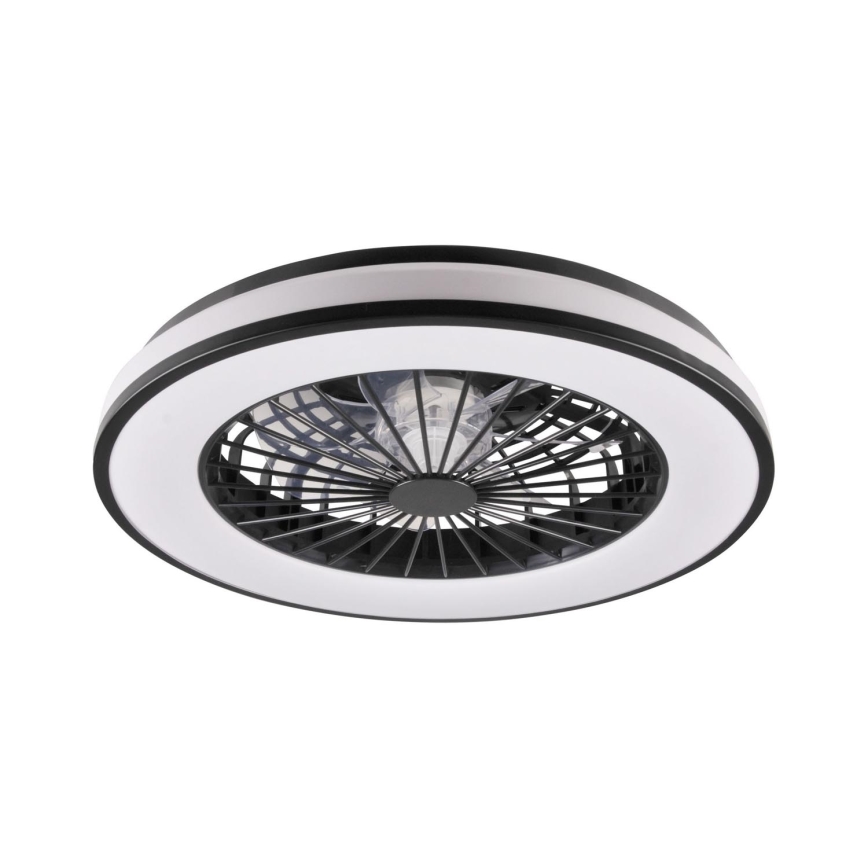 LED Pritemdomas lubinis šviestuvas su ventiliatoriumi LED/48W/230V 3000-6500K juoda + nuotolinio valdymo pultas