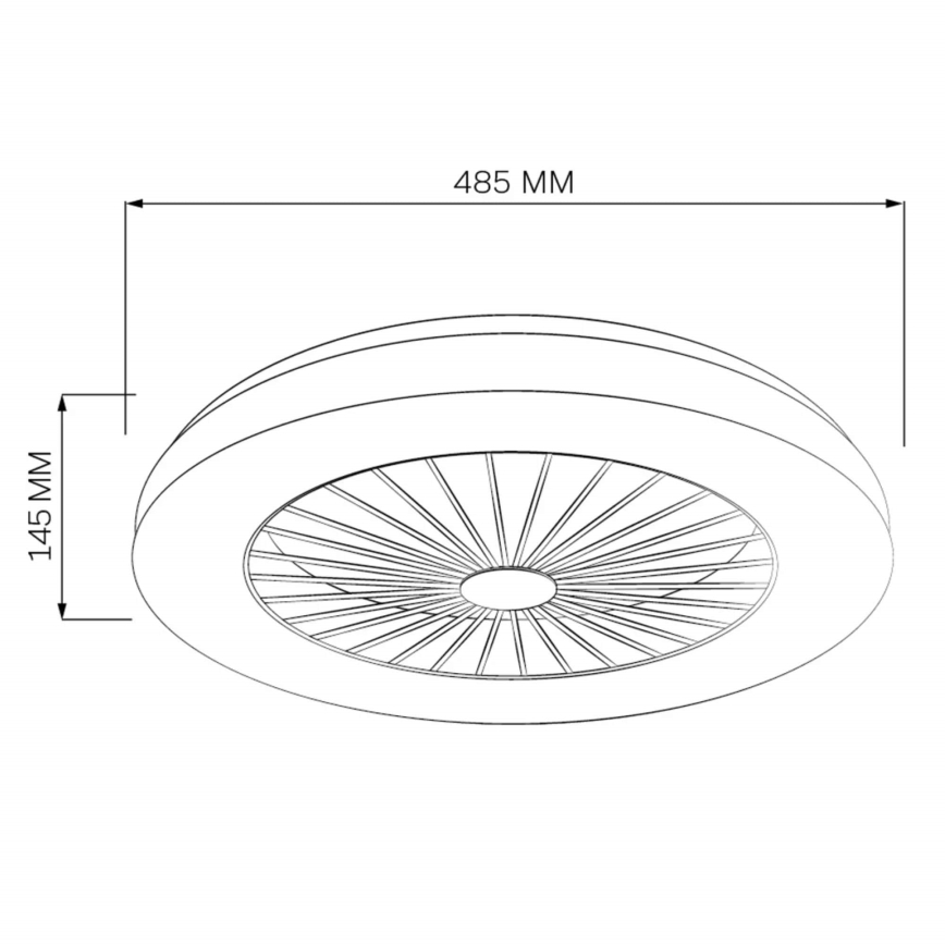 LED Pritemdomas lubinis šviestuvas su ventiliatoriumi LED/48W/230V 3000-6500K juoda + nuotolinio valdymo pultas