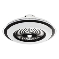LED Pritemdomas lubinis šviestuvas su ventiliatoriumi ZEPHYR LED/48W/230V 3000-6000K juoda + nuotolinio valdymo pultas
