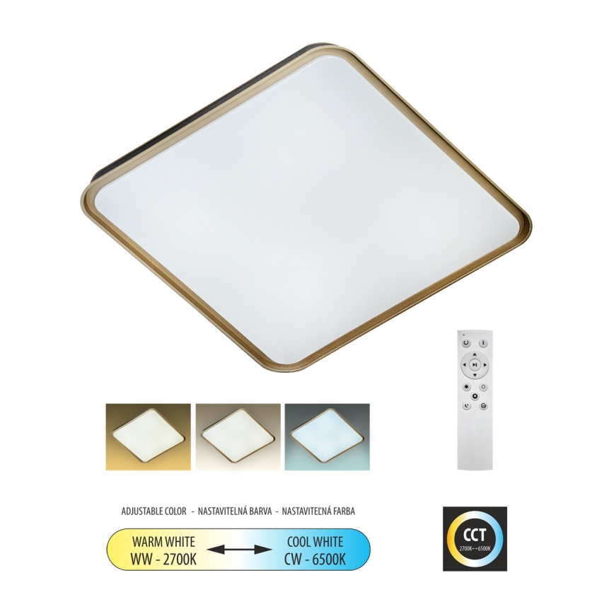 LED Pritemdomas lubinis šviestuvas UNA LED/60W/230V 2700-6500K 50x50 cm + nuotolinio valdymo pultas