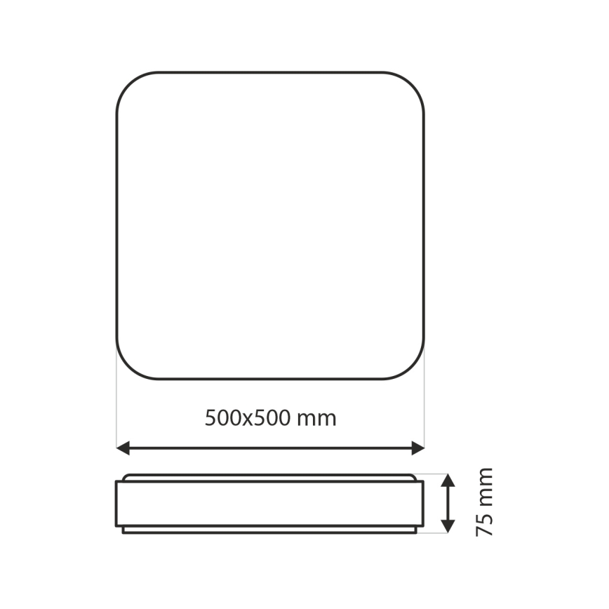 LED Pritemdomas lubinis šviestuvas UNA LED/60W/230V 2700-6500K 50x50 cm + nuotolinio valdymo pultas