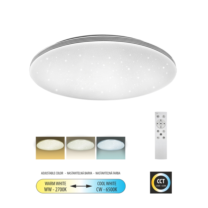 LED Pritemdomas lubinis šviestuvas VENTA LED/36W/230V 2700-6500K diametras 48 cm + nuotolinio valdymo pultas