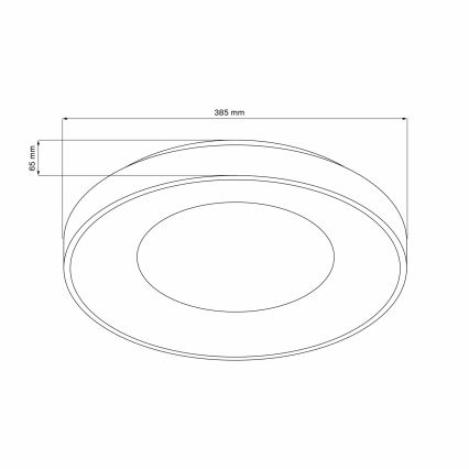 LED pritemdomas lubinis vonios šviestuvas WITOLD LED/48W/230V diametras 38,5 cm 3000-6000K IP44 +Dálkové kontrolė