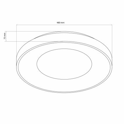 LED pritemdomas lubinis vonios šviestuvas WITOLD LED/72W/230V diametras 48 cm 3000-6000K IP44 + nuotolinio valdymo pultas