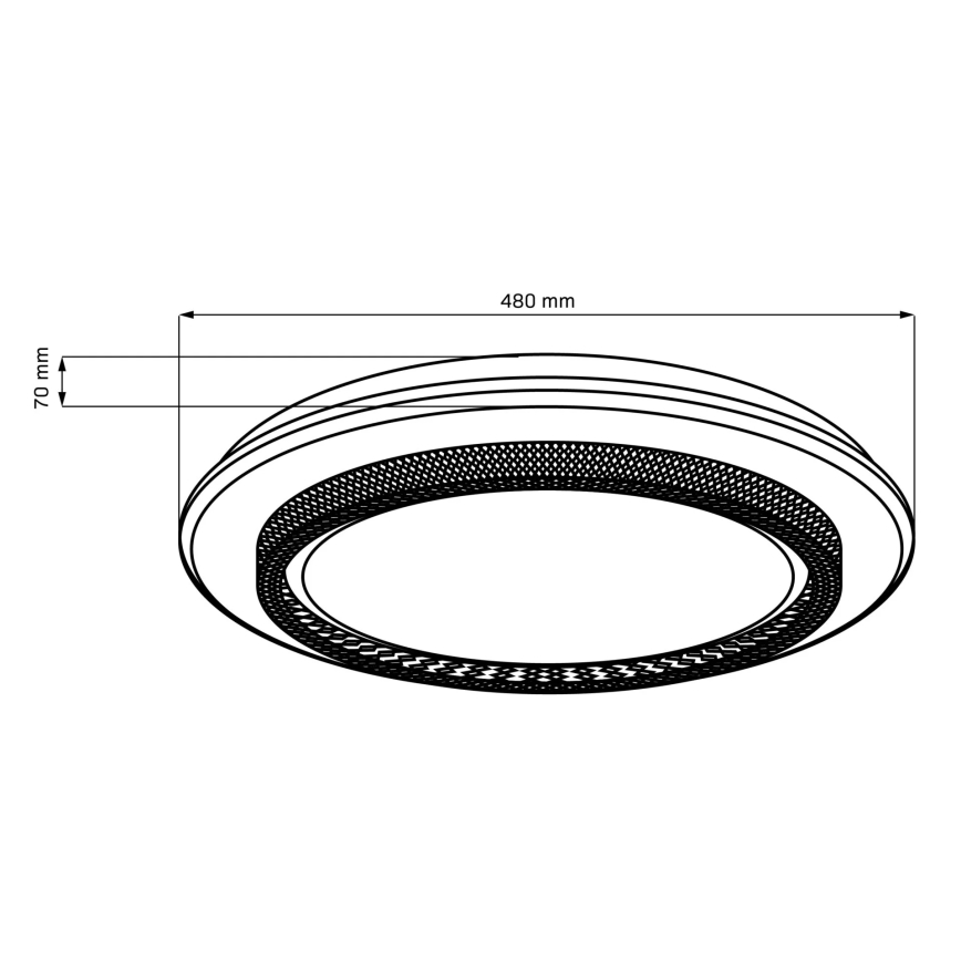 LED pritemdomas lubinis vonios šviestuvas ADELA LED/72W/230V diametras 48 cm 3000-6000K IP44 + nuotolinio valdymo pultas