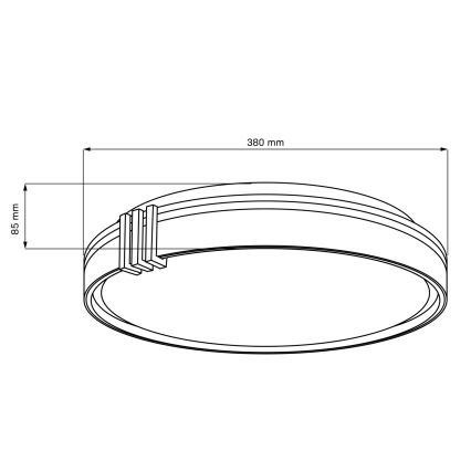 LED pritemdomas lubinis vonios šviestuvas ARLETTA LED/48W/230V diametras 38 cm 3000-6000K IP44 + nuotolinio valdymo pultas