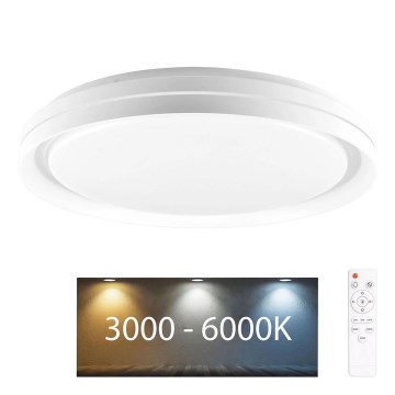 LED pritemdomas lubinis vonios šviestuvas ELIZA LED/48W/230V diametras 38,5 cm 3000-6000K IP44 + nuotolinio valdymo pultas