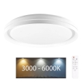 LED pritemdomas lubinis vonios šviestuvas ELIZA LED/72W/230V diametras 48,5 cm 3000-6000K IP44 + nuotolinio valdymo pultas