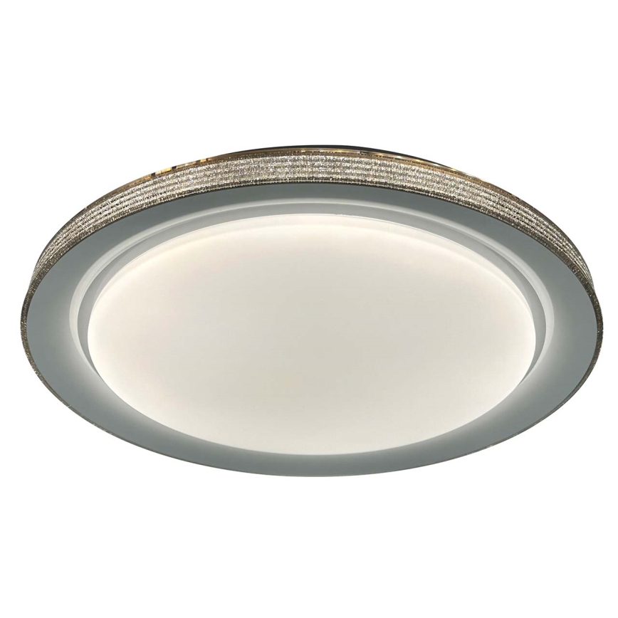 LED pritemdomas lubinis vonios šviestuvas GRAŻYNA LED/48W/230V 3000-6000K diametras 41 cm IP44 pilka + nuotolinio valdymo pultas