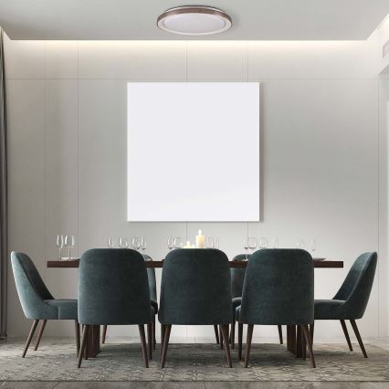 LED pritemdomas lubinis vonios šviestuvas GRAŻYNA LED/72W/230V 3000-6000K diametras 51 cm IP44 pilka + nuotolinio valdymo pultas