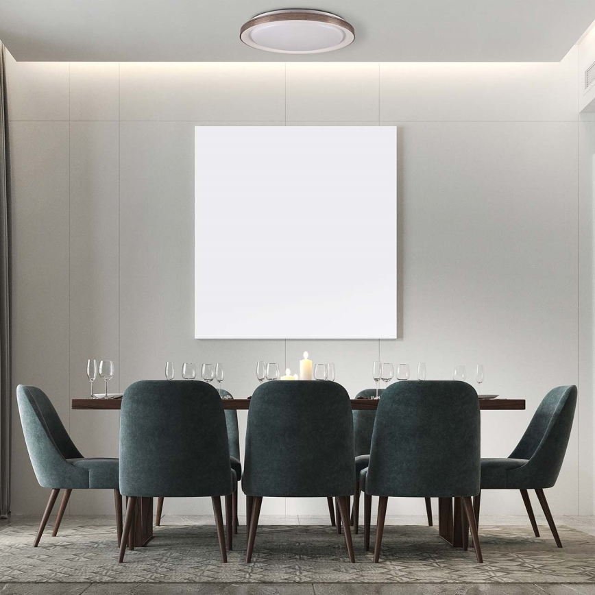 LED pritemdomas lubinis vonios šviestuvas GRAŻYNA LED/72W/230V 3000-6000K diametras 51 cm IP44 pilka + nuotolinio valdymo pultas
