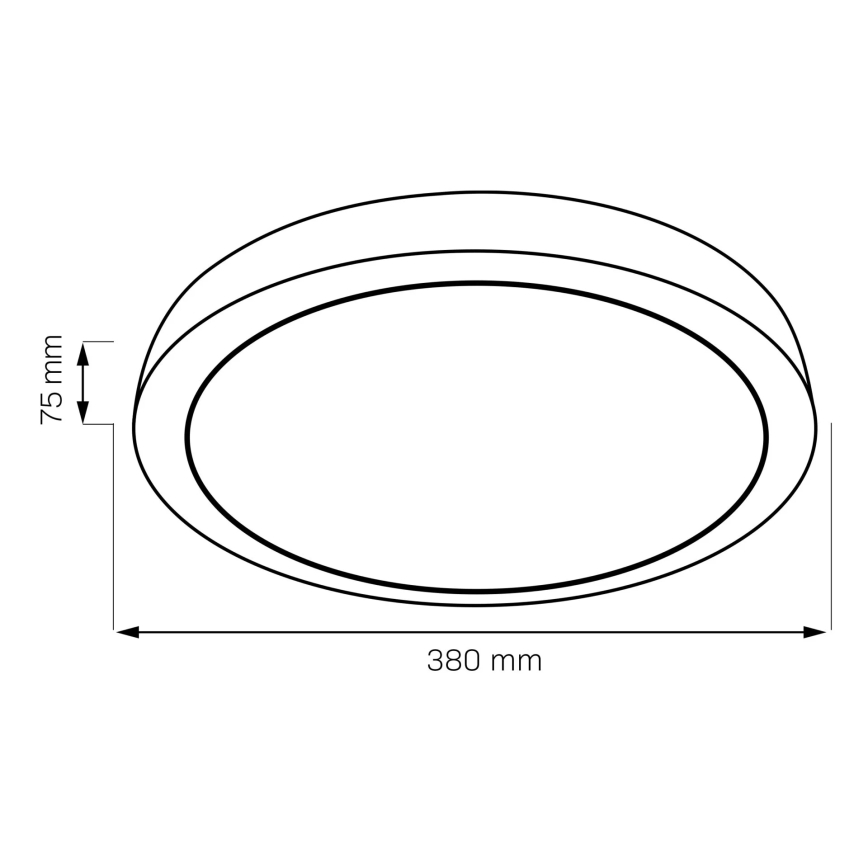 LED pritemdomas lubinis vonios šviestuvas HALINA LED/48W/230V 3000-6000K diametras 38 cm IP44 juoda + nuotolinio valdymo pultas