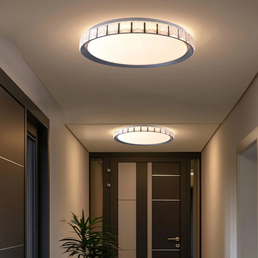 LED pritemdomas lubinis vonios šviestuvas NINA LED/72W/230V diametras 49 cm 3000-6000K IP44 + nuotolinio valdymo pultas