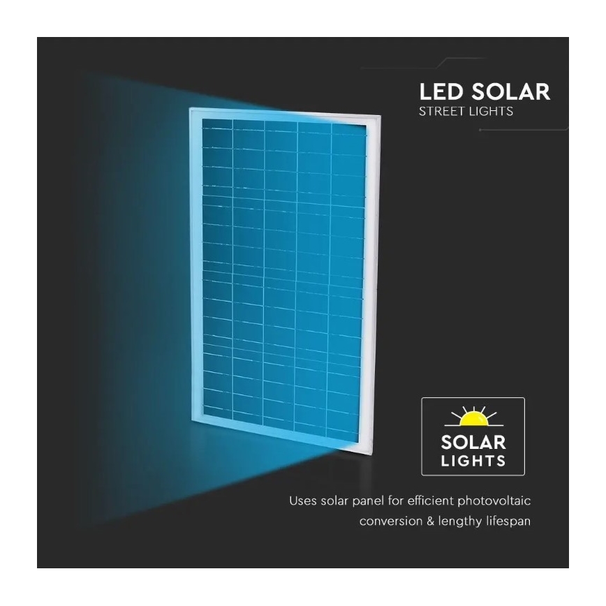 LED Pritemdomas saulės gatvės lempa LED/50W/6,4V 6000K IP65 50000 mAh + nuotolinio valdymo pultas