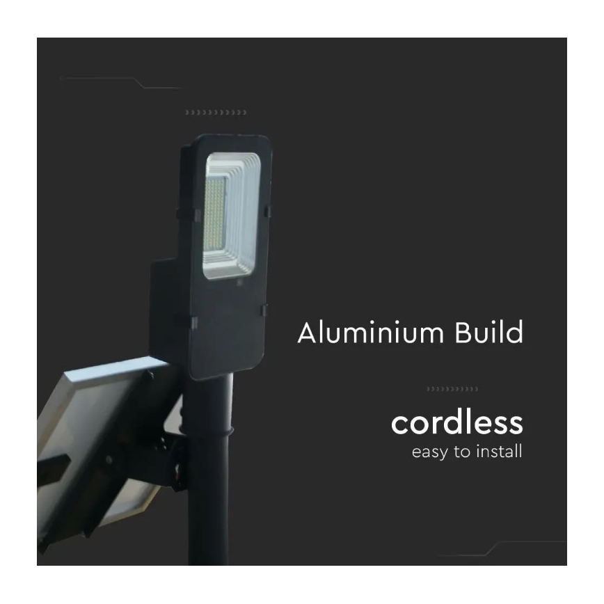 LED Pritemdomas saulės gatvės lempa LED/50W/6,4V 6000K IP65 50000 mAh + nuotolinio valdymo pultas