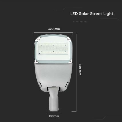 LED Pritemdomas saulės gatvės lempa SAMSUNG CHIP LED/50W/6,4V 6000K IP65 30000 mAh + nuotolinio valdymo pultas