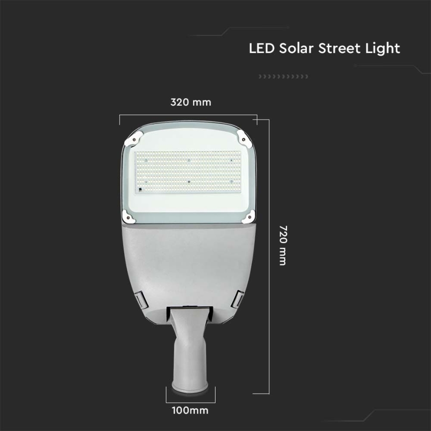 LED Pritemdomas saulės gatvės lempa SAMSUNG CHIP LED/50W/6,4V 6000K IP65 30000 mAh + nuotolinio valdymo pultas