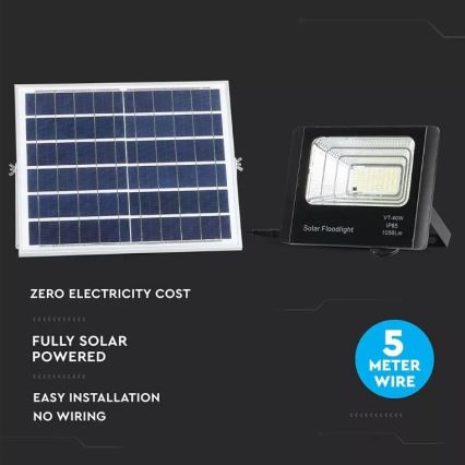 LED Pritemdomas saulės prožektorius LED/16W/3,2V 4000K IP65 10000 mAh + nuotolinio valdymo pultas