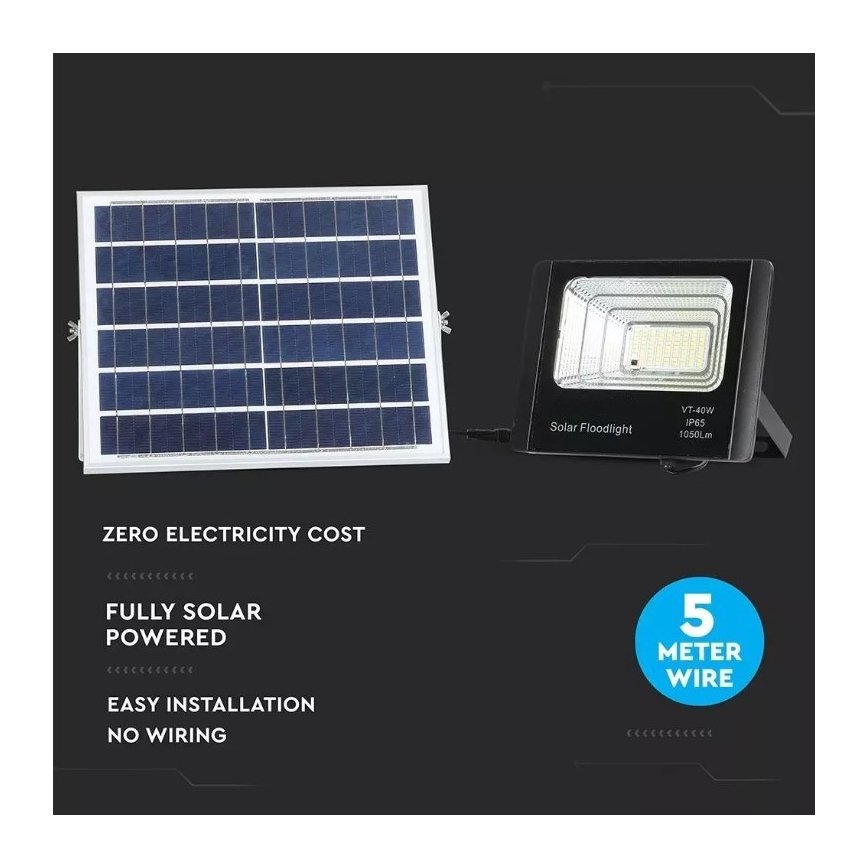 LED Pritemdomas saulės prožektorius LED/16W/3,2V 4000K IP65 10000 mAh + nuotolinio valdymo pultas