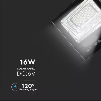 LED Pritemdomas saulės prožektorius LED/16W/3,2V 4000K IP65 10000 mAh + nuotolinio valdymo pultas