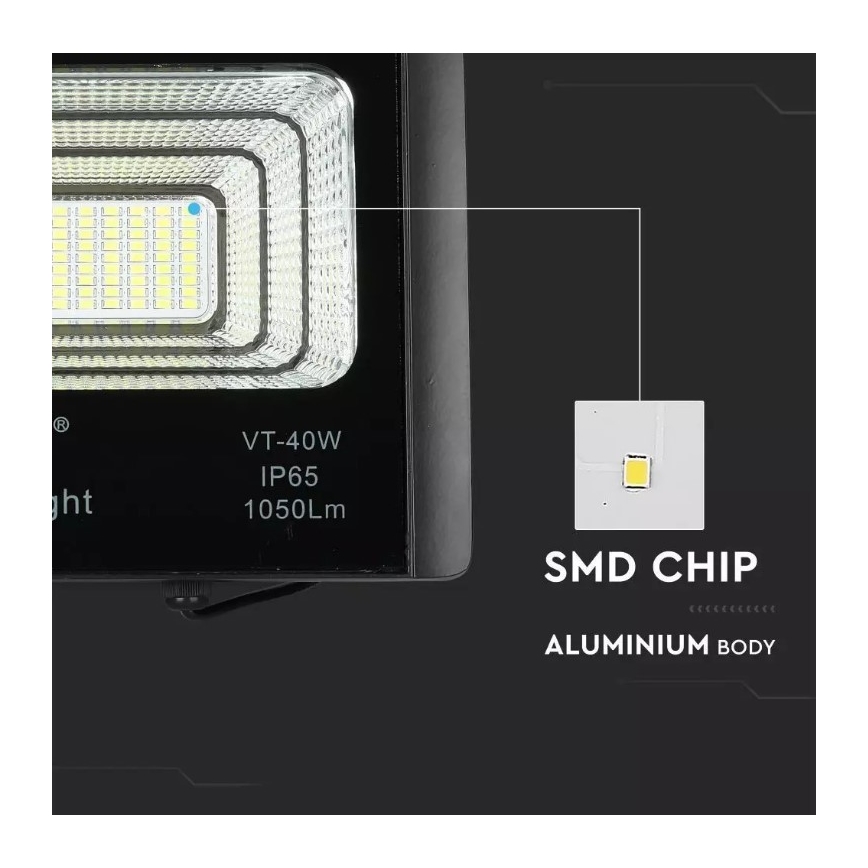 LED Pritemdomas saulės prožektorius LED/16W/3,2V 4000K IP65 10000 mAh + nuotolinio valdymo pultas