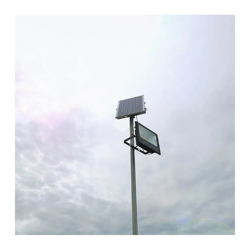 LED Pritemdomas saulės prožektorius LED/20W/6,4V 4000K IP65 10000 mAh + nuotolinio valdymo pultas