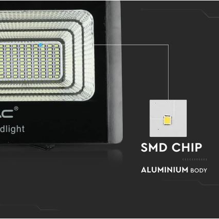 LED Pritemdomas saulės prožektorius LED/20W/6,4V 4000K IP65 10000 mAh + nuotolinio valdymo pultas