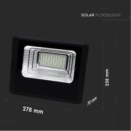 LED Pritemdomas saulės prožektorius LED/20W/6,4V 4000K IP65 10000 mAh + nuotolinio valdymo pultas