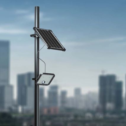 LED Pritemdomas saulės prožektorius su jutikliu LED/10W/3,7V 4000/6000K IP65 + nuotolinio valdymo pultas