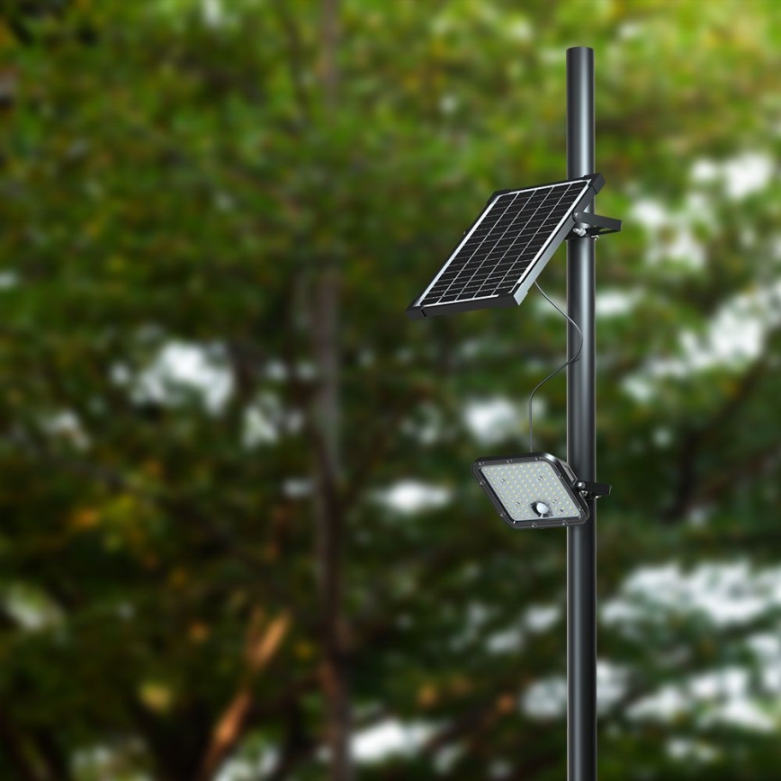 LED Pritemdomas saulės prožektorius su jutikliu LED/10W/3,7V 4000/6000K IP65 + nuotolinio valdymo pultas