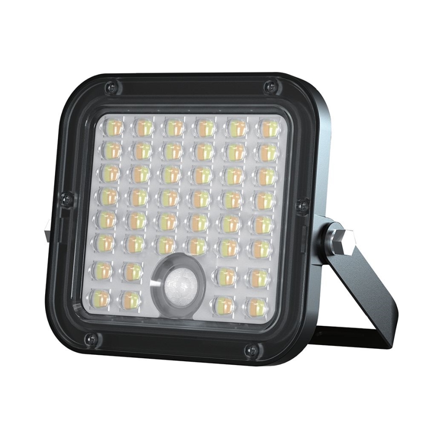 LED Pritemdomas saulės prožektorius su jutikliu LED/10W/3,7V 4000/6000K IP65 + nuotolinio valdymo pultas