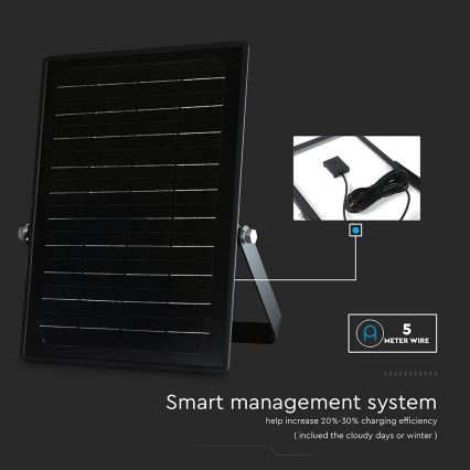 LED Pritemdomas saulės prožektorius su jutikliu LED/10W/3,7V 4000/6000K IP65 + nuotolinio valdymo pultas
