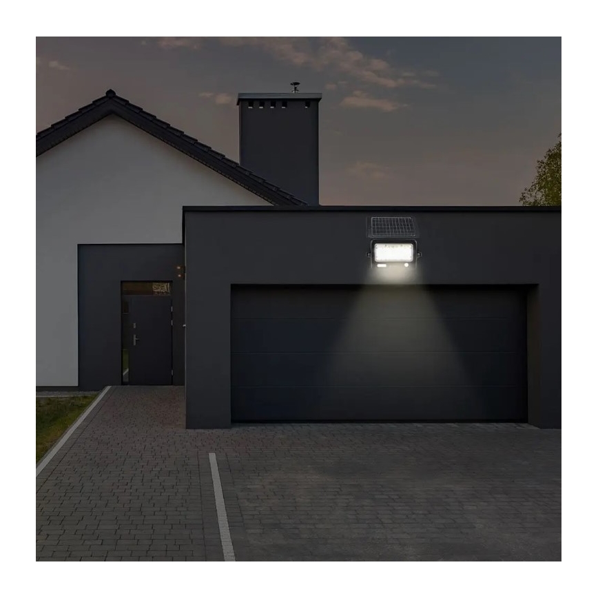 LED Pritemdomas saulės prožektorius su jutikliu LED/10W/3,7V 4000K IP65 7200 mAh + USB prievadas